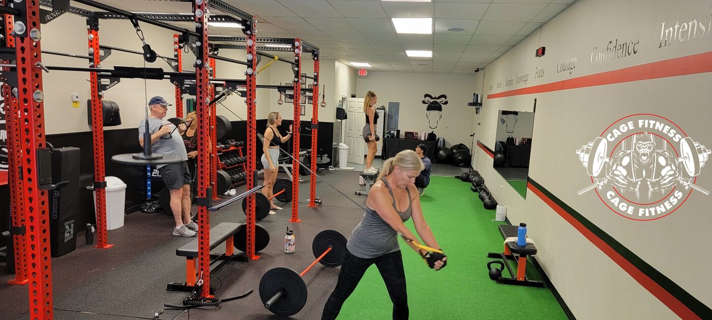 Training on the Cage Fitness floor